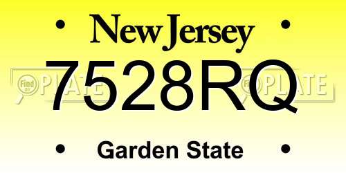7528RQ New Jersey License Plate