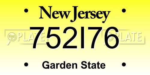 752I76 New Jersey License Plate