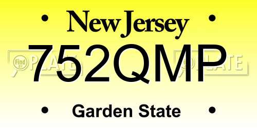 752QMP New Jersey License Plate