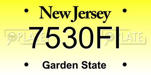 7530FI New Jersey License Plate