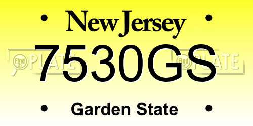 7530GS New Jersey License Plate