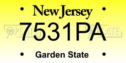 7531PA New Jersey License Plate