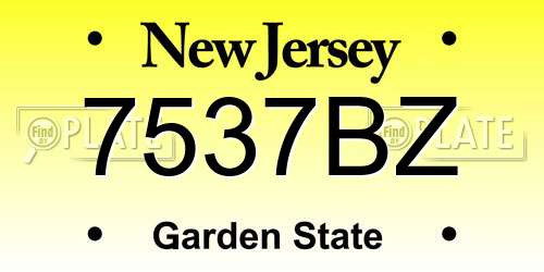 7537BZ New Jersey License Plate