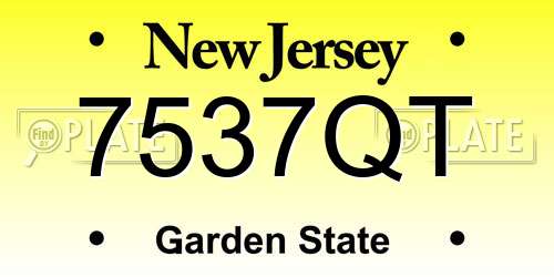 7537QT New Jersey License Plate