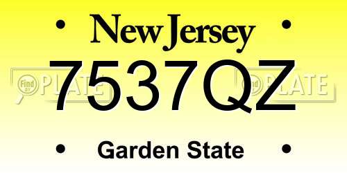 7537QZ New Jersey License Plate