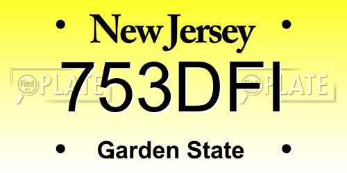 753DFI New Jersey License Plate