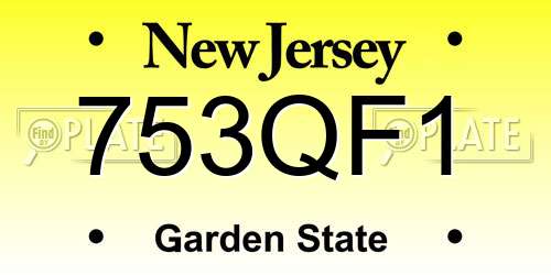 753QF1 New Jersey License Plate