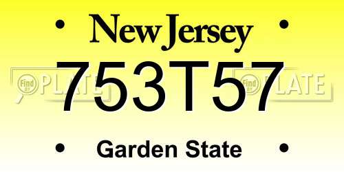 753T57 New Jersey License Plate