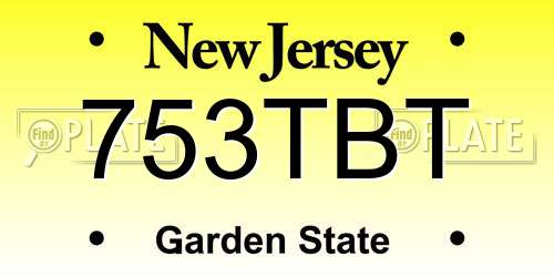 753TBT New Jersey License Plate