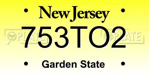 753TO2 New Jersey License Plate
