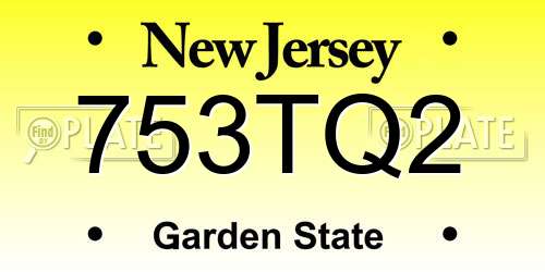 753TQ2 New Jersey License Plate