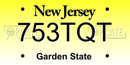 753TQT New Jersey License Plate