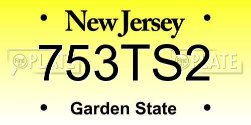 753TS2 New Jersey License Plate