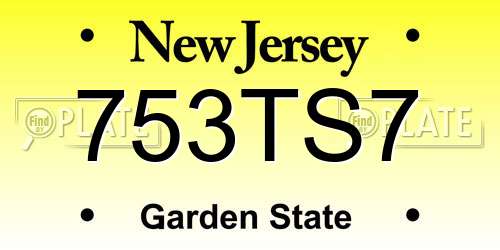 753TS7 New Jersey License Plate