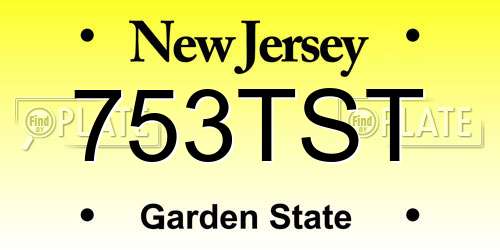753TST New Jersey License Plate