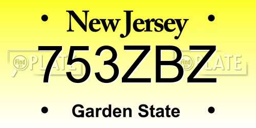 753ZBZ New Jersey License Plate