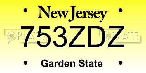 753ZDZ New Jersey License Plate