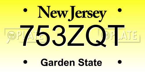 753ZQT New Jersey License Plate