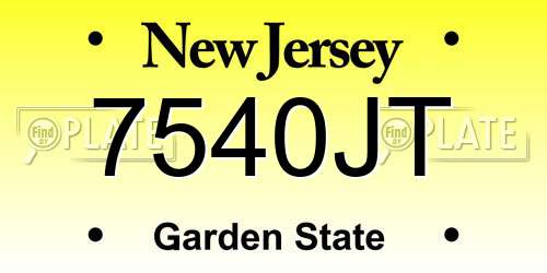 7540JT New Jersey License Plate