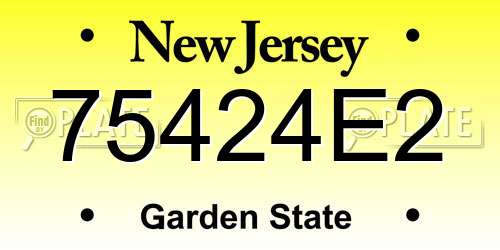 75424E2 New Jersey License Plate