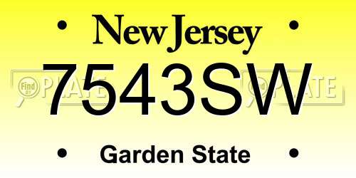 7543SW New Jersey License Plate