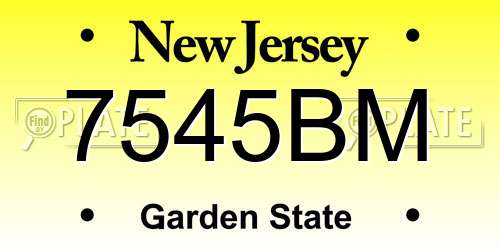 7545BM New Jersey License Plate