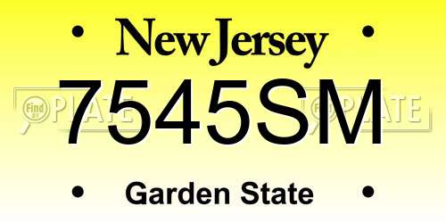 7545SM New Jersey License Plate