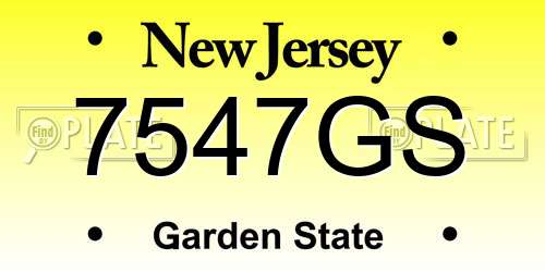 7547GS New Jersey License Plate
