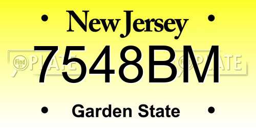 7548BM New Jersey License Plate