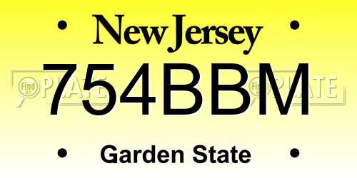 754BBM New Jersey License Plate