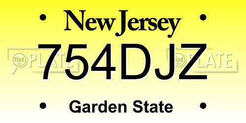 754DJZ New Jersey License Plate