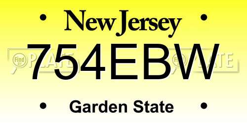 754EBW New Jersey License Plate