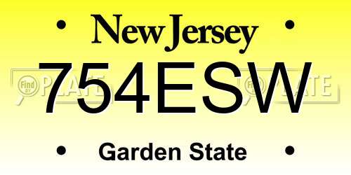 754ESW New Jersey License Plate