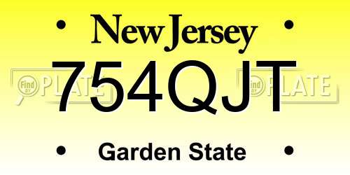 754QJT New Jersey License Plate