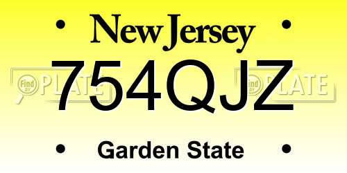 754QJZ New Jersey License Plate