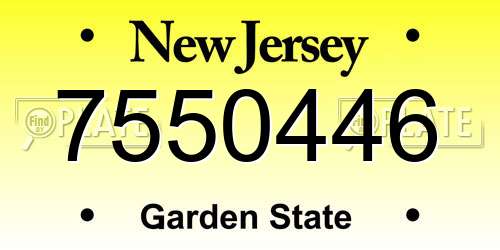 7550446 New Jersey License Plate