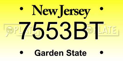 7553BT New Jersey License Plate