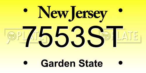 7553ST New Jersey License Plate