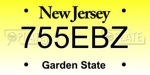 755EBZ New Jersey License Plate