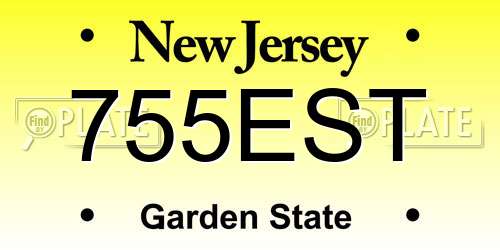 755EST New Jersey License Plate