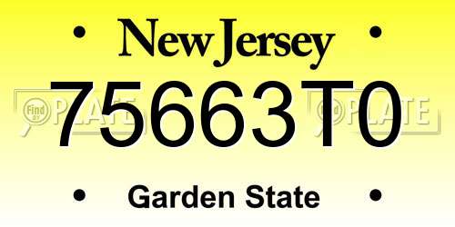 75663T0 New Jersey License Plate
