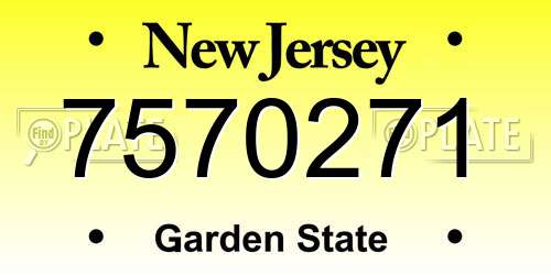 7570271 New Jersey License Plate