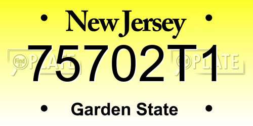 75702T1 New Jersey License Plate