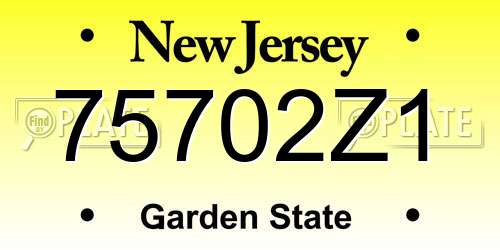 75702Z1 New Jersey License Plate