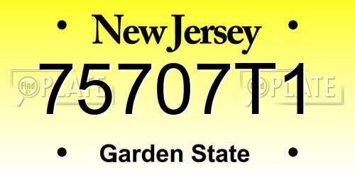 75707T1 New Jersey License Plate