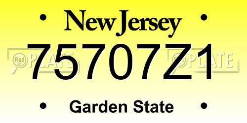 75707Z1 New Jersey License Plate
