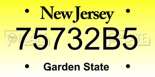 75732B5 New Jersey License Plate