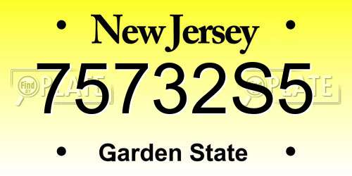 75732S5 New Jersey License Plate