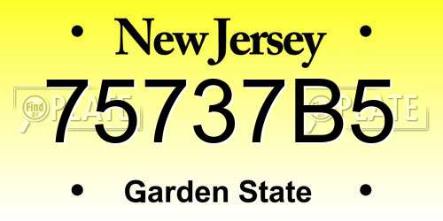 75737B5 New Jersey License Plate