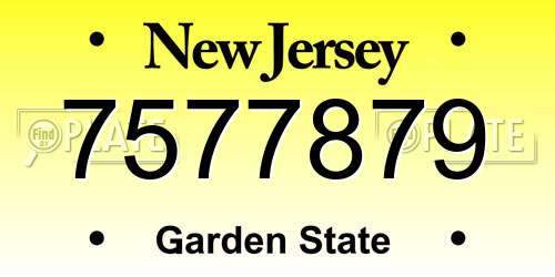 7577879 New Jersey License Plate